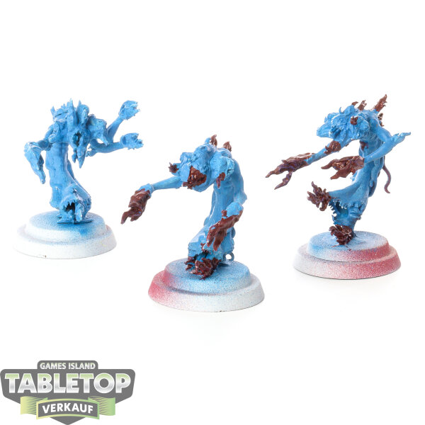 Hedonites of Slaanesh - 3 Flamers of Tzeentch - teilweise bemalt