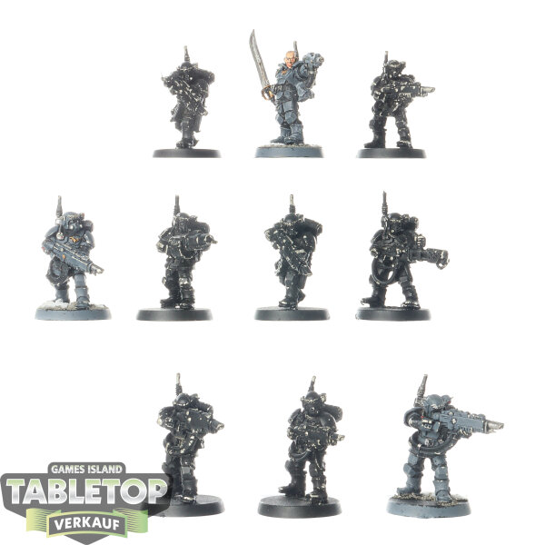 Astra Militarum - 10 Cadian Kasrkin classic - teilweise bemalt