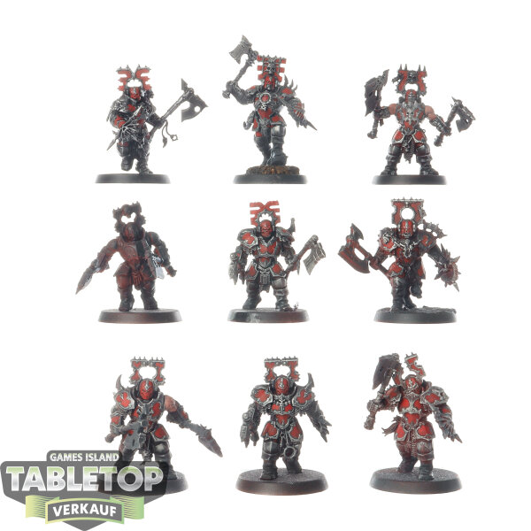 Blades of Khorne - 9 Blood Warriors - teilweise bemalt