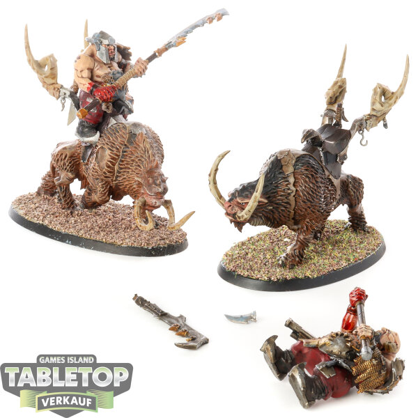 Orruk Warclans - 2x Mournfang Pack - bemalt