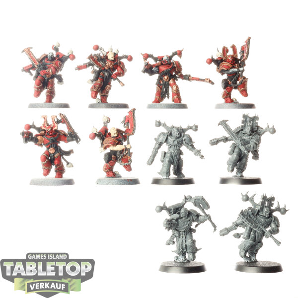World Eaters - 10 Khorne Berzerkers - teilweise bemalt