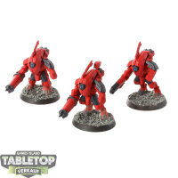 Tau Empire - 3 Stealth Battlesuits - teilweise bemalt