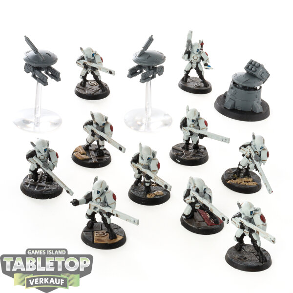 Tau Empire - 10 Fire Warriors Strike Team - teilweise bemalt