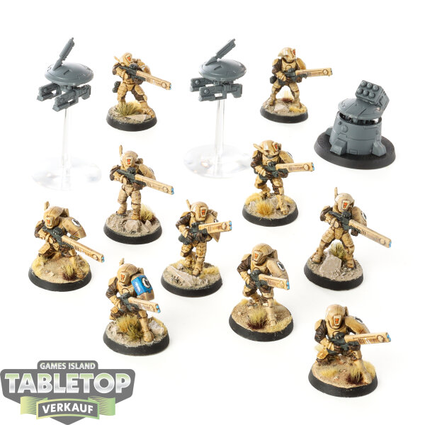 Tau Empire - 10 Fire Warriors Strike Team - teilweise bemalt
