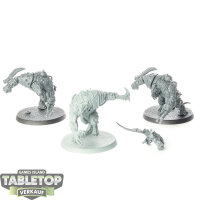Skaven - 3 Rat Ogors - teilweise bemalt