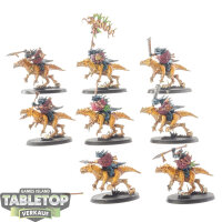 Lizardmen - 8 Saurus Cavalry - bemalt