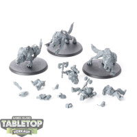 Space Wolves - 3x Thunderwolf Cavalry - unbemalt