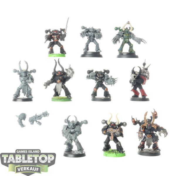 Chaos Space Marines - 10x Chaos Space Marines - teilweise bemalt