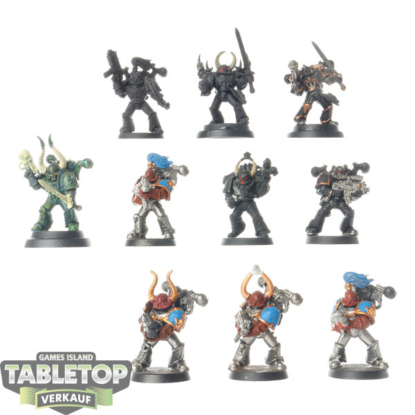 Chaos Space Marines - 10x Chaos Space Marines - teilweise bemalt