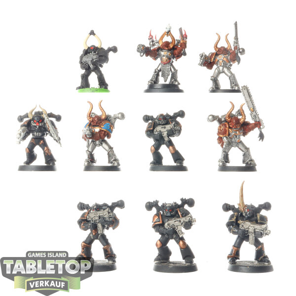 Chaos Space Marines - 10x Chaos Space Marines - teilweise bemalt