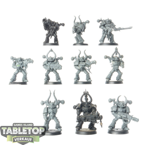 Chaos Space Marines - 10x Chaos Space Marines - teilweise bemalt
