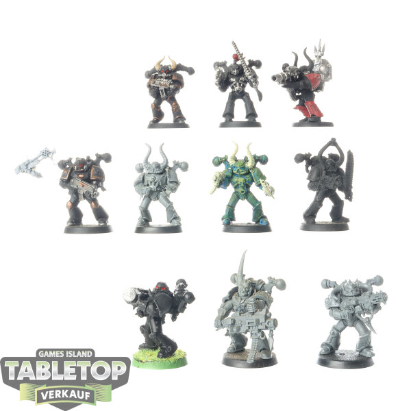 Chaos Space Marines - 10x Chaos Space Marines - teilweise bemalt