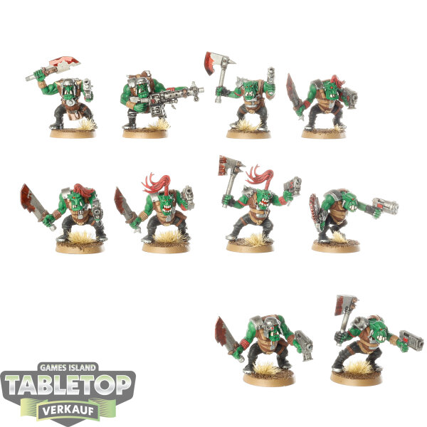 Orks - 10 Ork Boyz - bemalt