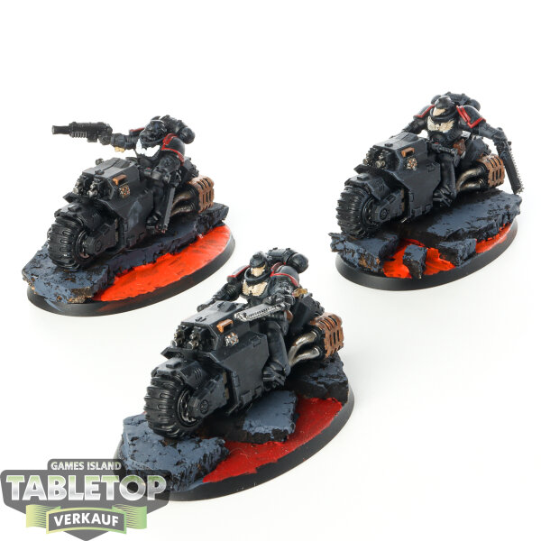 Space Marines - 3 Outriders - bemalt