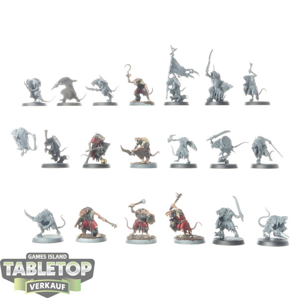 Skaven - 20 Clanrats - teilweise bemalt