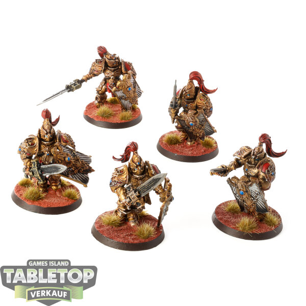 Adeptus Custodes - 5 Custodian Guard - bemalt