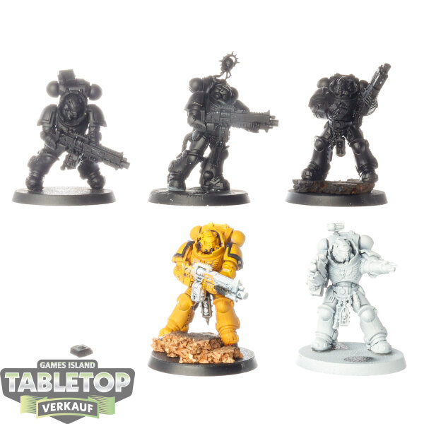 Space Marines - 5 Heavy Intercessor Squad - teilweise bemalt