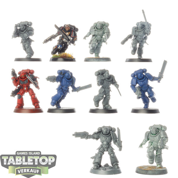 Space Marines - 10 x Assault Intercessor Squad - teilweise bemalt
