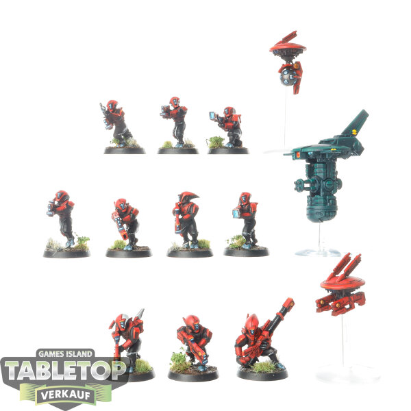 Tau Empire - 10x Pathfinder Team - bemalt