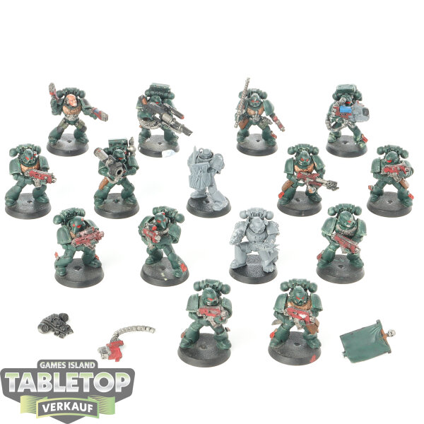 Dark Angels - 15x Tactical Squad klassisch - teilweise bemalt