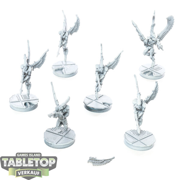 Aeldari - 6x Swooping Hawks klassisch - teilweise bemalt