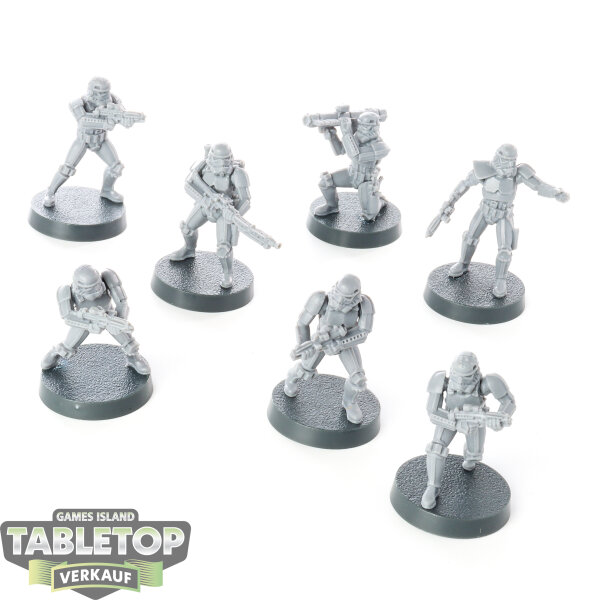 Galaktisches Imperium - 7 Stormtroopers - unbemalt