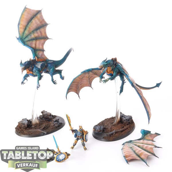 Stormcast Eternals - 2x Knight-Draconis - teilweise bemalt