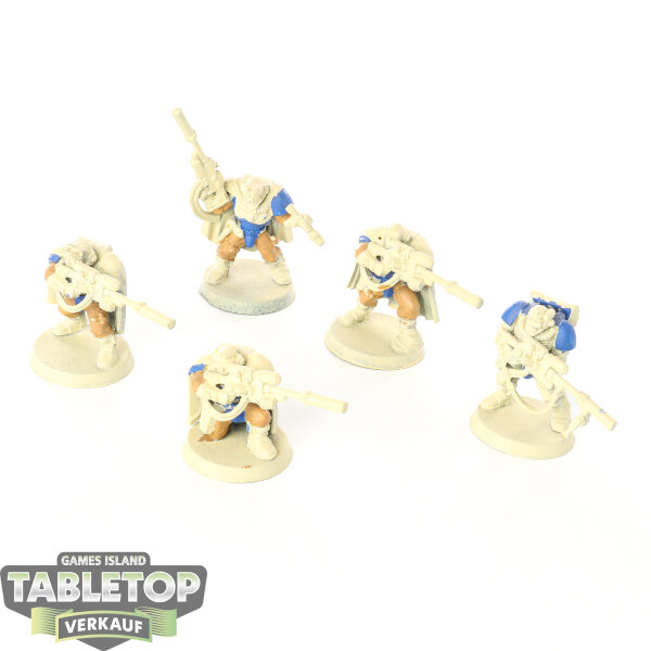 Space Marines - 5 x Scouts with Sniper Rifles klassisch - teilweise bemalt