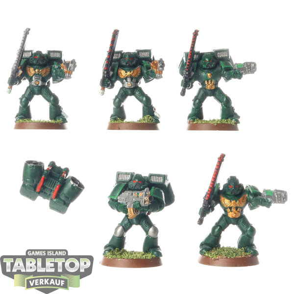 Dark Angels - 5 Space Marine Assault Squad - teilweise bemalt