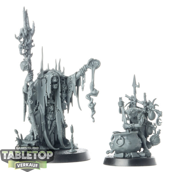 Orruk Warclans - Swampcalla Shaman with Pot-grot - unbemalt