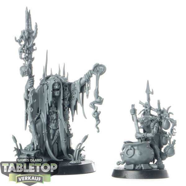 Orruk Warclans - Swampcalla Shaman with Pot-grot - unbemalt