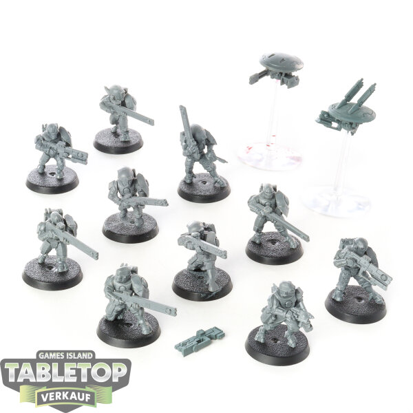 Tau Empire - 10 Fire Warriors Strike Team - unbemalt