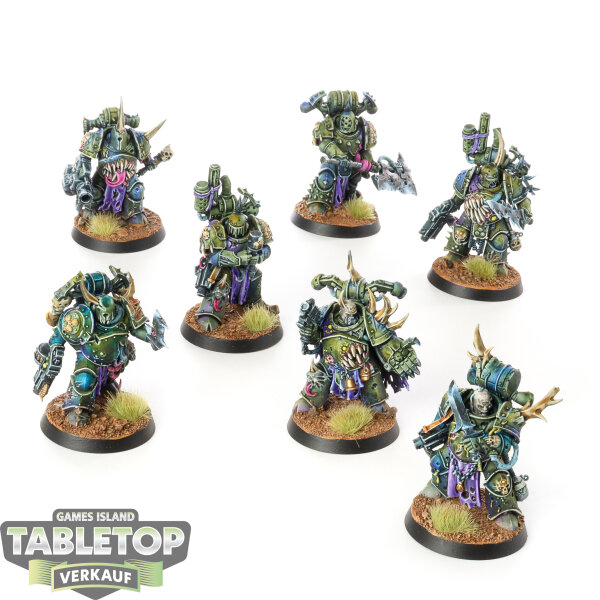Death Guard - 7 Plague Marines - gut bemalt