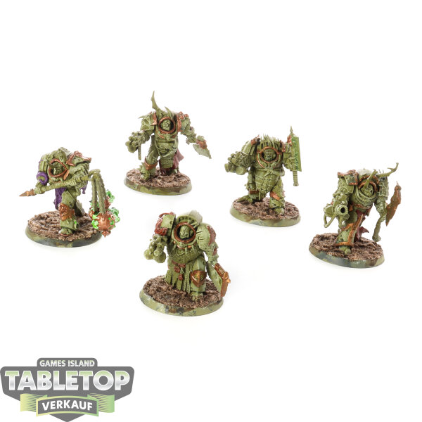 Death Guard - 5 Blightlord Terminators - teilweise bemalt