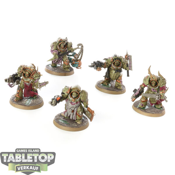 Death Guard - 5 Blightlord Terminators - teilweise bemalt
