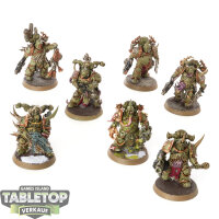 Death Guard - 7 Plague Marines - bemalt