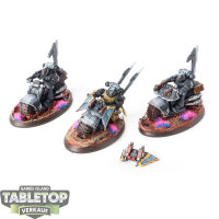 Dark Angels - 3x Ravenwing Bike Squadron - bemalt