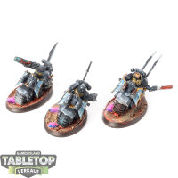 Dark Angels - 3x Ravenwing Bike Squadron - bemalt