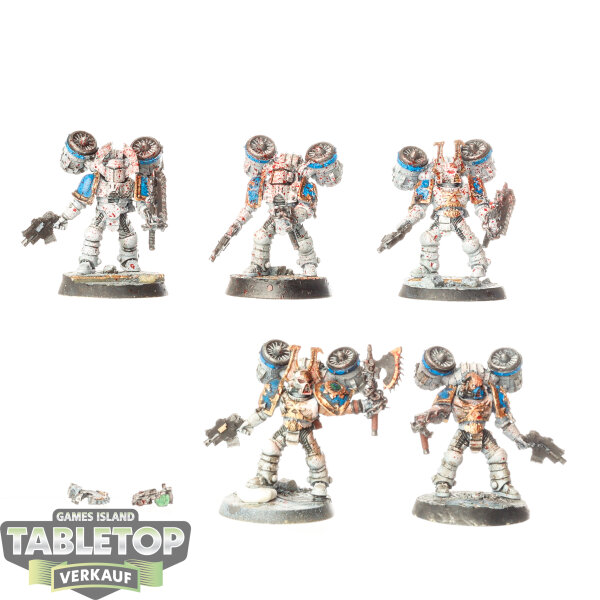 Horus Heresy - 5x World Eaters Space Marine Assault Squad - bemalt