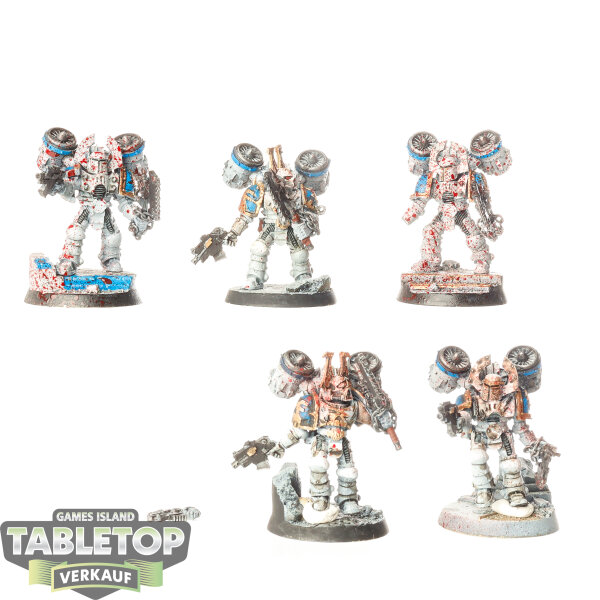 Horus Heresy - 5x World Eaters Space Marine Assault Squad - bemalt