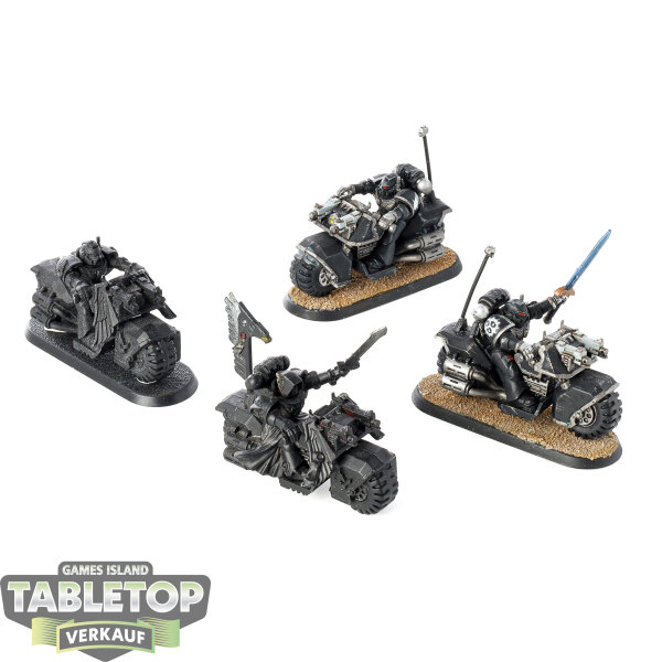 Dark Angels - 4 Ravenwing Bike Squadron - teilweise bemalt