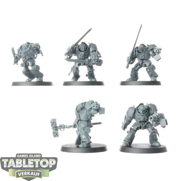 Grey Knights - 5x Grey Knights Brotherhood Terminator Squad - unbemalt