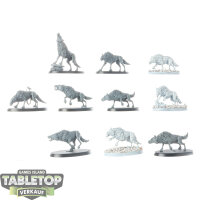 Soulblight Gravelords - 10 Dire Wolves - teilweise bemalt