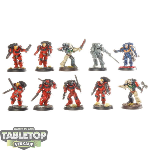Space Marines - 10 x Assault Intercessor Squad - teilweise bemalt