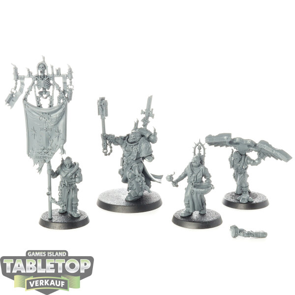 Black Templars - Chaplain Grimaldus & Retinue - unbemalt