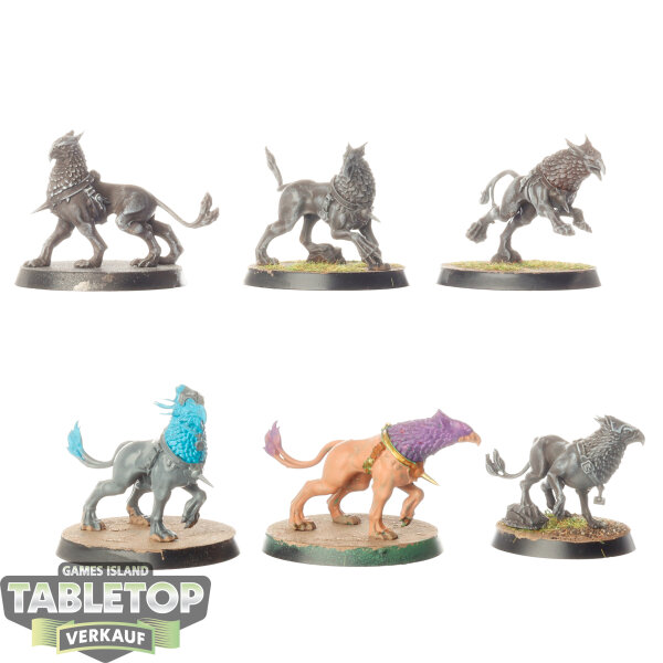 Stormcast Eternals - 6x Gryph-hounds - teilweise bemalt