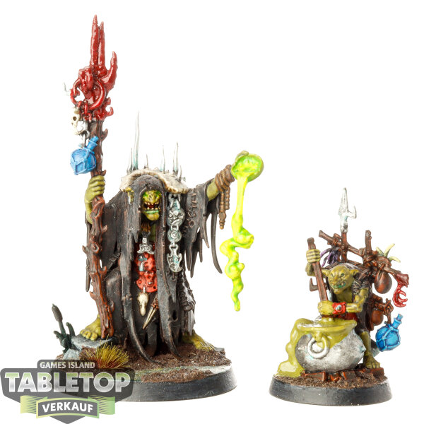 Orruk Warclans - Swampcalla Shaman with Pot-grot - bemalt