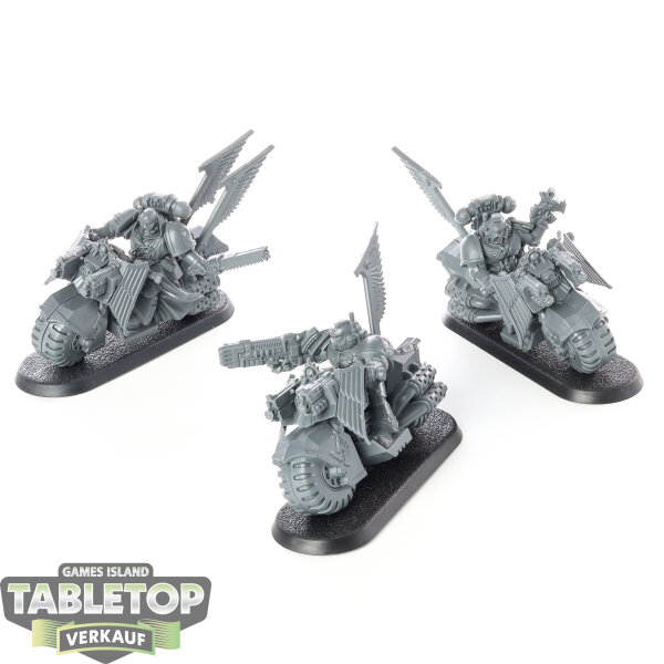 Dark Angels - 3x Ravenwing Bike Squadron - unbemalt