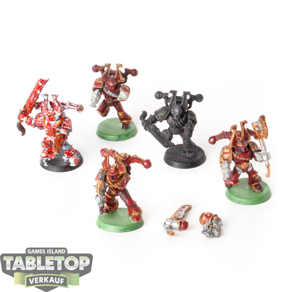 World Eaters - 5x Khorne Berzerkers klassisch - teilweise bemalt