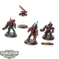 Tau Empire - 3x Stealth Battlesuits - bemalt